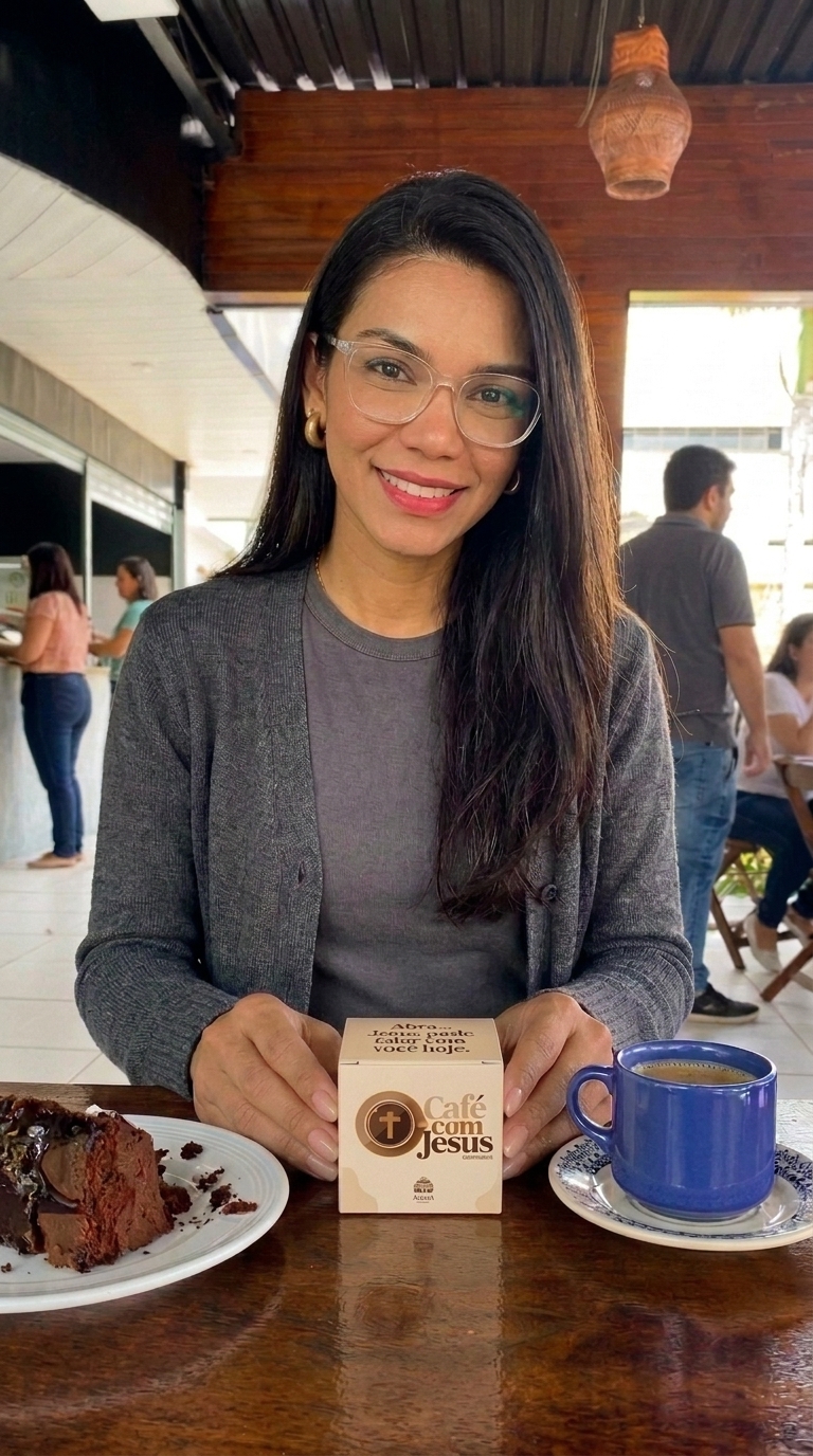 Cliente com o Café com Jesus